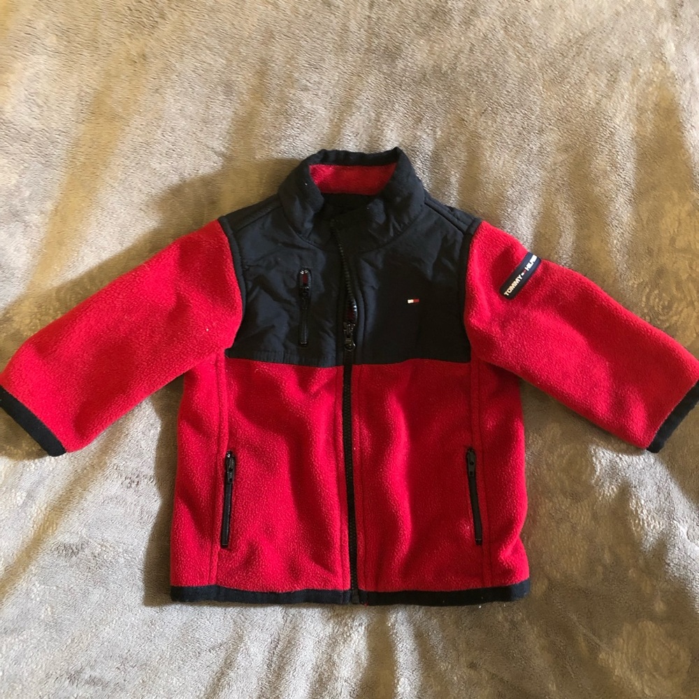 Baby Tommy Hilfiger fleece zip jacket. Sz 6-9 mos